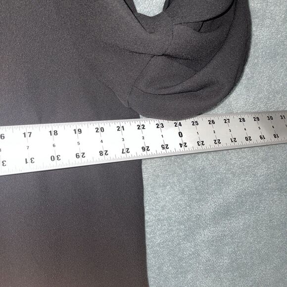 Ann Taylor Dress Womens 16 Black Shift Short Sleeve Knee Length Zip‎ Up Lined - Picture 6 of 11